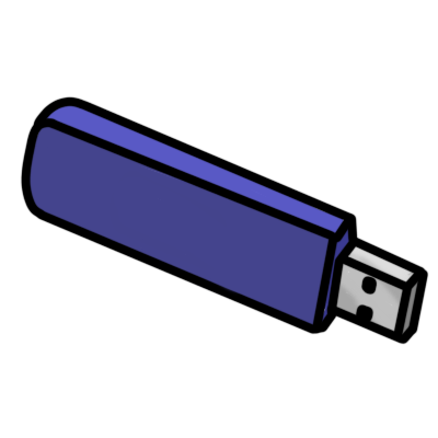 a dark blue USB stick.